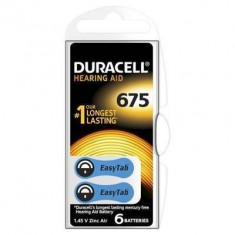 Baterie pentru aparat auditiv Duracell ZA 675 6buc 1.4V Argintiu foto