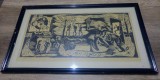 Cantecul asteptarii/ linogravura semnata Nicula Dorian, 1969, Portrete, Guasa, Altul