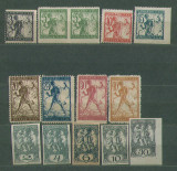 Yugoslavia 1919/20 - timbre neuzate cu guma si urme de sarniera