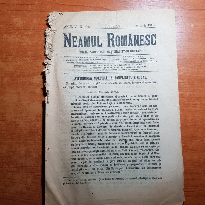 neamul romanesc 6 iunie 1911-monumentul lui suvarov la ramnicu-sarat