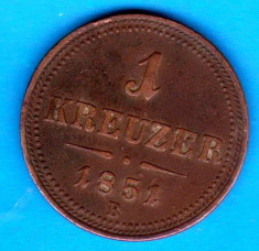 (M1853) MONEDA AUSTRIA - 1 KREUZER 1851, LIT. B foto