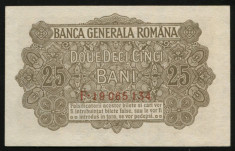 y345 ROMANIA 25 BANI 1917 OCUPATIA GERMANA BGR APROAPE NECIRCULATA aUNC foto
