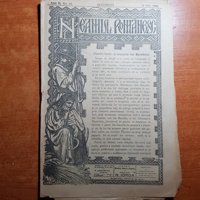 neamul romanesc 16 iulie 1908-articol despre baile govora