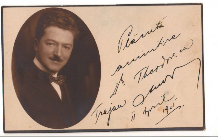 CPI (B9763) CARTE POSTALA - PORTRET. TEODORESCU TRATAN, 1925