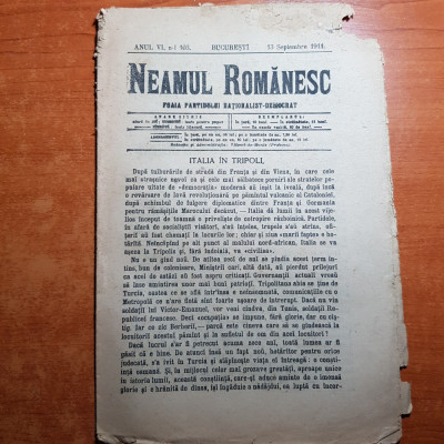 neamul romanesc 13 septembrie 1911- art. &amp;quot; din galati &amp;quot; foto