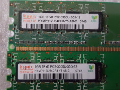 KIT 2 GB ( 2 x 1 GB ) Hynix Pc2-5300U DDR 2 667 Mhz foto