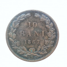 10 BANI 1867-CUPRU-CAROL I DOMN foto