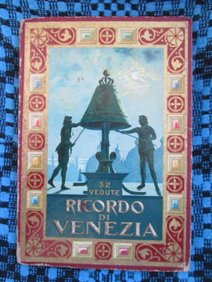 RICORDO DI VENEZIA - ALBUM TURISTIC 32 FOTOGRAFII COLOR - anii 1920 (EN. - ITAL) foto