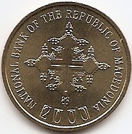 Macedonia 1 Denar 2000 - (Year error) KM-27 UNC !!! foto