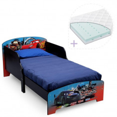Set pat cu cadru din lemn Lightning McQueen si saltea pentru patut Dreamily - 140 x 70 x 10 cm foto
