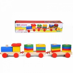 Tren/trenulet din lemn forme geometrice foto