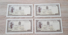 Lot 4 bancnote - 500 lei 1941 UNC serii CONSECUTIVE filigran vertical foto