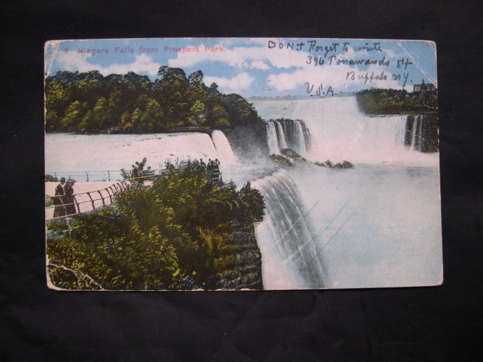 Cascada Niagara, circulata 1915 America-Japonia