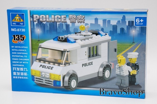 Jucarie constructiva Kazi - Masina de politie 135 piese, joc compatibil lego foto mare Jucarie constructiva Kazi - Masina de politie 135 piese, joc compatibil lego foto mare