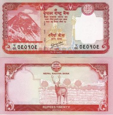 NEPAL 20 rupees 2012 UNC!!! foto