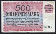 Germania 500.000.000 Mark HAMBORN-AUG.THYSSEN HUTTE s080296 1923 foto