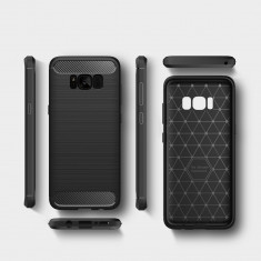 Carcasa de protectie Carbon Fiber husa din silicon TPU Samsung Galaxy S8+ Plus foto