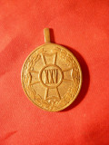 Medalie pt. Ofiteri- 25 Ani in Serviciul Militar ,bronz , d= 4,3 cm