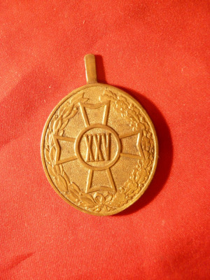 Medalie pt. Ofiteri- 25 Ani in Serviciul Militar ,bronz , d= 4,3 cm foto