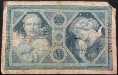 Bancnota 20 Marci - GERMANIA/ BERLIN, anul 1915 *cod 679 foto