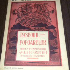 1914 RAZBOIUL POPOARELOR Nr. 12 - revista Primul Razboi Mondial WW1, Ion Gorun