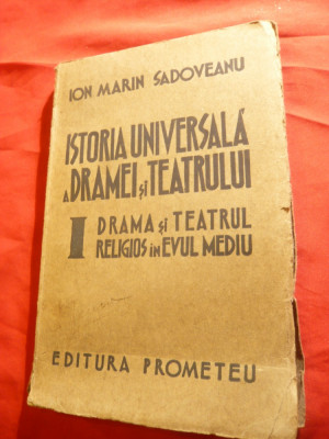 Ion Marin Sadoveanu -Drama si teatrul religios in Evul Mediu, Prima Ed1942 foto