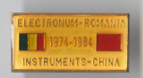 Expo Beijing Electronum Romania - China 1974-1984 - Insigna RARA