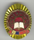 FRUNTAS in INTRECERE clasa a 1a anii 1980, insigna acordata pentru merite deosebite in munca - medalie din epoca socialista