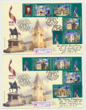 ROMANIA 2008 set 2 plicuri rare FDC Iasi 600 ani circulate cu stampila speciala