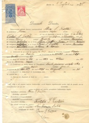 Z289 DOCUMENT VECHI -SCOALA COMERCIALA , BRAILA - STOICA S. FRATILA -AN 1925 foto