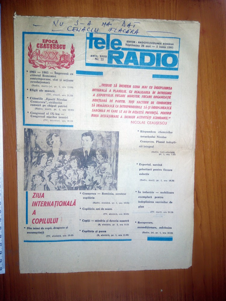 PROGRAM TELE RADIO 1985 - RADIO TV | arhiva Okazii.ro