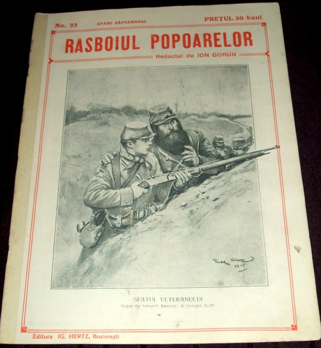 1915 RAZBOIUL POPOARELOR Nr. 23 - revista Primul Razboi Mondial WW1, Ion Gorun