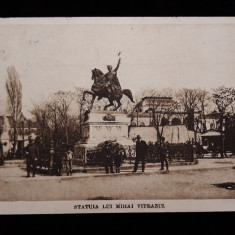 BUCURESTI - STATUIA LUI MIHAI VITEAZU - - CARTE POSTALA ANUL 1926