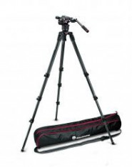 Kit trepied Manfrotto, cap video Nitrotech N8 w, Trepied CF Tall Single Leg foto