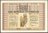 SV * Austria 100 REICHSMARK 1945 * BILET LOTERIA post WII * UNC