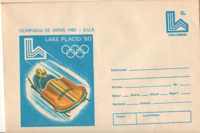 IP 9859 INTREG POSTAL: OLIMPIADA DE IARNA 1980, LAKE PLACID - SUA. BOB , ROMANIA foto