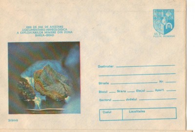 IP 9866 INTREG POSTAL: 2000 ANI ATESTARE BARZA BRAD, MINERIT, MINER, STIBINA foto