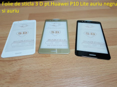 Folie de sticla 3 D pt.Huawei P10 Lite auriu negru si auriu foto