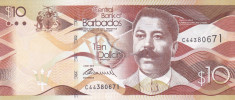 Bancnota Barbados 10 Dolari 2013 - P75 UNC foto