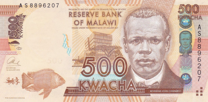 Bancnota Malawi 500 Kwacha 2013 - P61b UNC