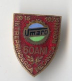 Intreprinderea Mecanica Roman UMARO 1916 -1976 Insigna superba email la cald