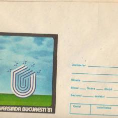 IP 9853 INTREG POSTAL: UNIVERSIADA BUCURESTI 1981. SIGLA