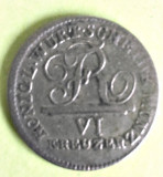 GERMANIA 6 VI KREUZER 1808 WURTEMBURG STARE FOARTE FOARTE BUNA, Europa, Argint