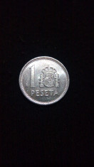 SPANIA 1 peseta 1987 aluminiu UNC foto