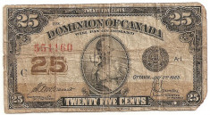 Canada 25 cents 1923 U foto