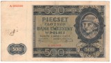 SV * Polonia 500 ZLOTYCH / ZLOTI 1940 * sub ocupatie Germania nazista * WWII