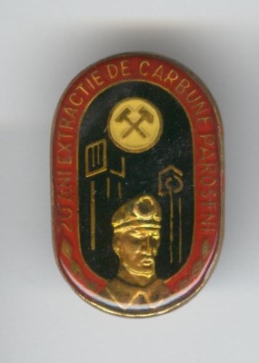 Insigna MINERIT - 20 de ani Extractie Carbune - Paroseni, 1970&amp;#039;s foto