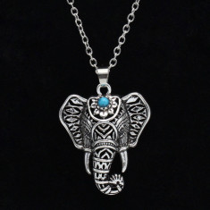 Pandantiv amuleta norocoasa cap de elefant vintage gothic boem transport gratuit foto