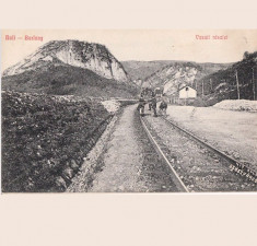 Romania 1910 Boli judetul Hunedoara gara,cale ferata drezina foto