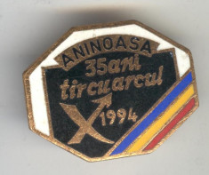 Insigna MINERIT - ANINOASA 35 ani Tir cu Arcul 1994 foto